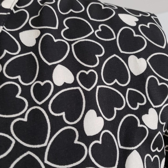 Coldwater Creek Women's Black/ Cream Heart Print blouse Sz large - Picture 6 of 10